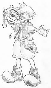 The kairi with her key blade. Free Printable Kingdom Hearts Coloring Pages For Kids Heart Coloring Pages Cartoon Coloring Pages Coloring Pages