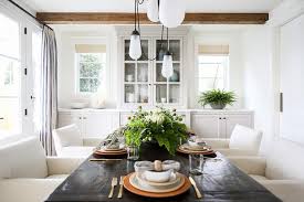 Get 5% in rewards with club o! Long Black Wood Dining Table With Ivory Upholstered Chairs Transitional Dining Room