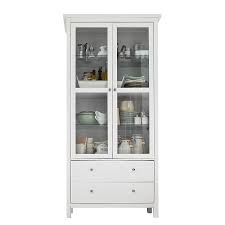 Armoire Vitrine Lindbom I Pin Partiellement Massif Blanc Armoire Vitrine Armoire Vitrine Ikea