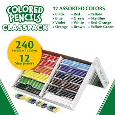 Mix and blend hues as well as practice more detailed techniques with 100 bright, bold colors. Amazon Com Crayola Colored Pencils Bulk Classpack Classroom Supplies 12 Assorted Colors 240 Count Standard Toys Games