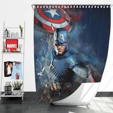 Captain America Marvel Comics Secret Defenders Shower Curtain Super Heroes Bedding Captain America Marvel Comics Marvel