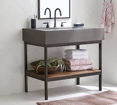 Frances 36 Concrete Top Single Sink Vanity Pottery Barn In 2020 Single Sink Vanity Vanity Sink Single Sink