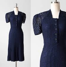 1930s Lace Dress 30s Navy Blue Dress Set With Bolero 1940s 40s Sheer Floral Casual Day Dress 30 S 40 S Size Xs S Vintage Midi Dress
