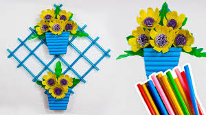 Cari harga hiasan plastik bunga tanaman pot terkenal dan. Bunga Hias Dinding Sedotan Plastik Beautiful Wall Hanging Ideas With Straw Youtube
