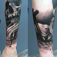 Beautiful black & white half sleeve warrior tattoo. Top 101 Forearm Sleeve Tattoo Ideas 2021 Inspiration Guide