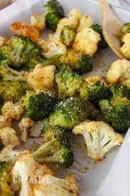 Easy Oven Roasted Broccoli And Cauliflower Recipe Brocolli And Cauliflower Recipes Roasted Brocolli And Cauliflower Broccoli Cauliflower Recipes