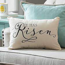 These lumbar pillows have a neutral design that makes them the perfect accessory to cozy up any space. He Has Risen Pillow Kirklands