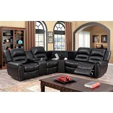Furniture Of America Mcclaran Sectional Sofa With Center Power Access Console Leathersection Sectional Sofa With Recliner Furniture Of America Brown Sectional