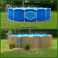 Easy Pallet Sign And Above Ground Pool Camouflage Backyard Pool In Ground Pools Pool Landscaping