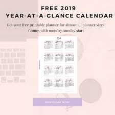 Select the format which you like, click on the image or preview/download. 2019 Year At A Glance Planner Insert Automating Calendars Wendaful Planning