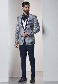 Black And White Party Outfits Mens Blue White Party Wear Tuxedo Suit Designer Suits For Men Jackets Men Fashion Men Fashion Casual Outfits