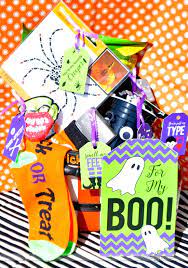Colorful tableware, favors and gifts for kids of all ages. To My Boo Halloween Gift Basket Halloween Gift Baskets Diy Halloween Gifts Boyfriend Gift Basket
