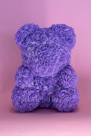 Artificial roses crafted into a teddy bear. Large Rose Teddy Bear Purple In Torrance Ca Andes Florist