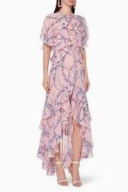 فستان كاتارينا بكشكش ونقشة زهور فساتين فستان اسعار ماركات عالمية فخمة راقية ميسا Dresses Fashion High Low Dress