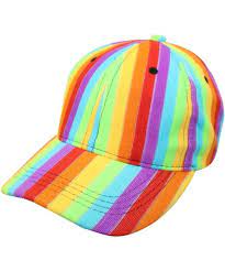 Rainbow Striped Baseball Cap Hat Cr110jodl0f Caps Hats Rainbow Stripes Cadet Hat