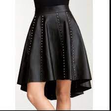 Bebe Hi Lo Studded Leather Skirt It S Beautiful Studded Leather Skirt Studded Skirt Skirts