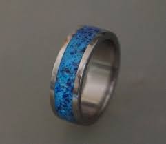 Glow In The Dark Ring Titanium Men 39 S Ring Lapis Lazuli And Glow In The Dark Powder Ring Titanium Rings For Men Dark Rings Rings For Men