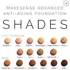 Senegence Makesense Advanced Anti Aging Foundation Shades