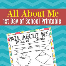 Look at the shaded portion and name the fraction. All About Me First Day Of School Printable