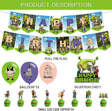 Check spelling or type a new query. Buy Shrek Birthday Party Supplies Birthday Party For Shrek Shrek Party Decorations Theme Birthday Supplies Favors Includes Shrek Cake Topper Banner Cupcake Topper Ballons Online In Hungary B0948wdfmz