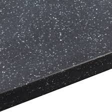 Get trade quality bathroom countertops priced low. 34mm Black Star Round Edge Kitchen Worktop With Sink Drainer L 1 8m D 605mm