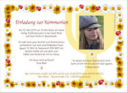 Einladungen Kommunion Blumenmeer Einladung Kommunion Kommunion Einladungen
