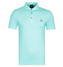 ¡explore la tienda online oficial de hugo boss ahora! Boss Passenger Slim Fit Open Mint Green Pique Polo Shirt