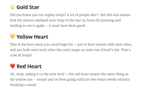 Dec 10, 2020 · there's no need to be confused by snapchat's emoji indicators — we'll tell you the difference between a golden heart and a pink heart, plus the rest of snapchat's symbols. Emojipedia On Twitter What The Snapchat Emojis Mean Https T Co Hdg10pemxu