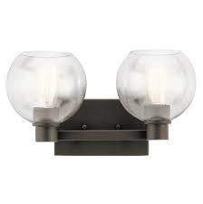 A polished nickel gooseneck lamp paired with a matching floor lamp adds bright light and sleek style to an office. Two Light Vanity Bathroom Lights Save More Plumbing And Lighting Surrey Vancouver British Columbia Canada