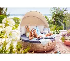 Dehner Sun Lounger Florida 220 X 160 X 159 Cm Dehner Florida Gartenbett Dekokissen