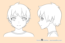 Anime kawaii cute animal drawings. 8 Step Anime Boy S Head Face Drawing Tutorial Animeoutline
