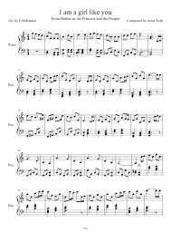 I Am A Girl Like You Princess And The Pauper Sheet Music For Piano Solo Musescore Com