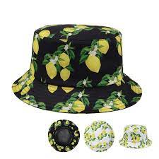 New Unisex Boonie Hawaiian Bucket Hat Lemons Fruit Print Fishing Outdoor Sun Cap Sun Cap Bucket Hat Fruit Print