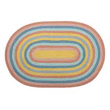 Der ovale teppich im wohnzimmer sieht toll aus, der eingang ist mit einem bogen verziert, oder es gibt runde auch im flur und im badezimmer ist es angebracht, kleine ovale teppiche zu platzieren. Teppich Jute Oval Bunt Von Bloomingville Bei Erkmann