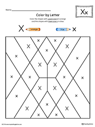 uppercase letter x color by letter worksheet myteachingstation com