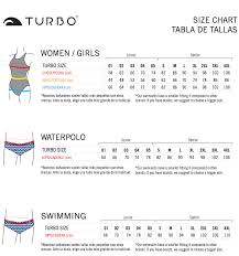 size chart swim wear turbo swim asia