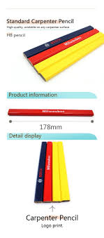Any of these pencils can be custom imprinted with your company's message or logo making them very beneficial for advertisement purposes. Personalized Carpenter Pencil