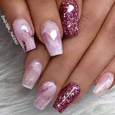 Pinterest Photo Coffin Nails Nailscoffin Coffinnails Pink Sparkle Nails Sparkle Nails Coffin Nails Designs