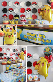 Pokemon Party Ideas Decorations Pokemon Birthday Party Pokemon Themed Party Pokemon Party Decorations