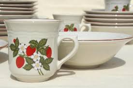 3.4 out of 5 stars with 128 ratings. Old Strawberry Pattern 70s 80s Vintage Gibson Stoneware Dishes Set For 6 Stoneware Dishes Dishes Set Stoneware