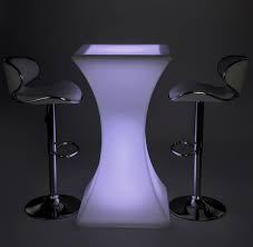 Low table where magazines can be placed and coffee or cocktails are served. Led Glowing Cocktail Table Set 2 Adjustable White Stools