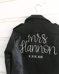 Custom Mrs Jacket Bride Leather Jacket Just Married Jacket Custom Leather Or Denim Denim Leather Jacket Wedding Leather Jacket Leather Jacket Outfits