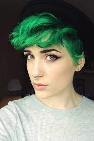 The best thing about this hairstyle is that it works literally with any hair color or texture. 24 Dyed Hairstyles You Need To Try Short Green Hair Short Dyed Hair Turquoise Hair Dye