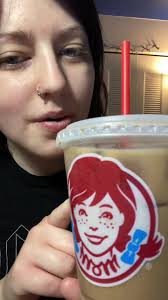 wendy's chocolate frosty-ccino iced coffee #wendys #frosty #frostyccino  #icedcoffee #coffee