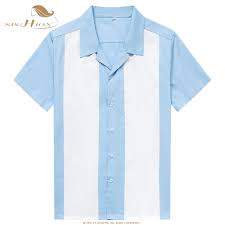 Warna biru merupakan warna yang terlihat segar dan indah dipandang mata, warna biru memiliki banyak kombinasi warna yang bisa anda pilih. Sishion 50 S Vintage Bowling Kemeja Pria Lengan Pendek St108bw Plus Ukuran Patchwork Biru Muda Katun Kasual Kemeja Pria Kemeja Kemeja Kasual Aliexpress