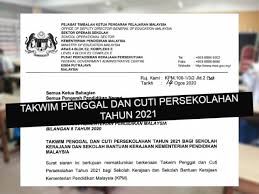 1 nama sekolah anda takwim penuh sekolah bagi tahun 2020. Takwim Penggal Dan Cuti Persekolahan Tahun 2021 Berita Kpm Gps Bestari