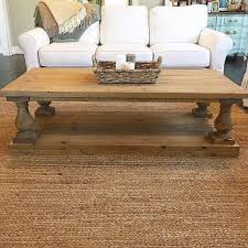 Rustic Baluster Wide Plank Coffee Table Coffee Table Table Rectangular Coffee Table