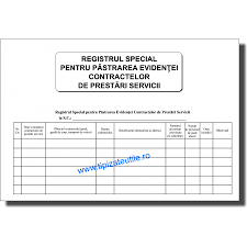 Adresă de înștiințare privind înființarea popririi (opanaf 967/2017). Registru Special De Evidenta Contracte Prestari Servicii 100 File