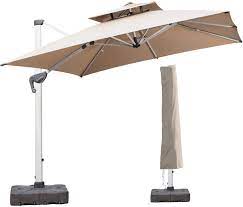 Eliteshade mbrella base weight bag market patio outdoor heavy duty umbrella hold. Amazon Com Lkinbo 9 Ft Square Cantilever Umbrella With Waterproof Cover Heavy Duty Large Offset Patio Umbrella 360 Degree Rotation Outdoor Hanging Umbrella With Easy Tilt For Deck Backyard Pool Market Khaki
