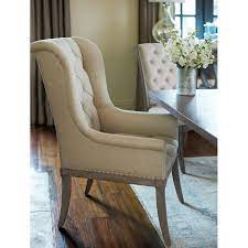 Marquesa Tufted Upholstered Wingback Arm Chair In Ivory Host Dining Chairs White Dining Arm Chair Upholstered Chairs
